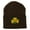 Brown, variant on St.Patrick's Day Clover Embroidered Long Beanie - Black OSFM