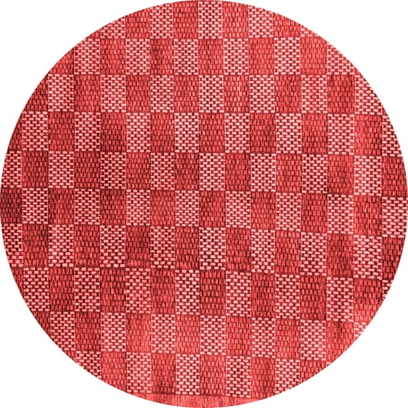 Ahgly Company Machine Washable Indoor Round Oriental Red Modern Area Rugs, 8' Round