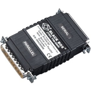 Rs 232 Connector Box - Black Box Async RS-232 to Parallel Converter - DB25 to DB25, Interface-Powered