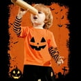 thumbnail image 2 of POPTEM Halloween T-Shirt for Boys Long Sleeve Tee Pumpkin Graphics Cotton Kids Clothes 7T, 2 of 7