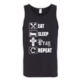 thumbnail image 2 of Eat Sleep Pray Repeat for Christians Faith | Mens Inspirational/Christian Graphic Tank Top, Black, Small, 2 of 3