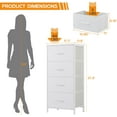 thumbnail image 4 of 4 Drawer Dresser, Tall Chest Of Drawers Nightstand Storage Tower Storage Dresser Fabric Dresser With Wood Top for Living Room, Bedroom, Hallway, White, 4 of 7