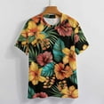 thumbnail image 3 of Nostalgic Vintage Floral Women's Short Sleeve T-Shirt Crew Neck Casual Summer Trendy Loose Fit Tops, 3 of 6