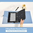thumbnail image 5 of Dailycode 2 Pack Pencil Pouch for 3 Ring Binder Smooth Zipper Folders with Pockets Clear Window Pencil Case, Black Gothic Stitch Smile Doodle, 5 of 6
