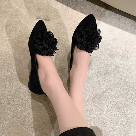 

WQJNWEQ Women s Flats Shoes Leisure Suede Shallow Mouth Slip-on Soft Soled Casual Shoes Comfort
