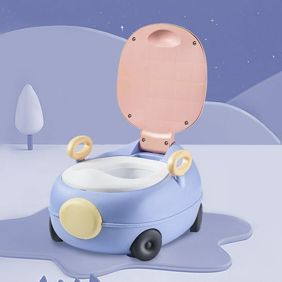 Orinal de dibujos animados con asas, asiento cómodo antideslizante de seguridad educativa temprana, asiento de inodoro fácil de usar para niños pequeñ Rosa púrpura