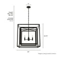 thumbnail image 6 of Hunter - Doherty 4-light Onyx Bengal, Large Chandelier, Dimmable, Casual Style, Square Shaped, for Bedrooms, Dining, Living Rooms - 19409, 6 of 7