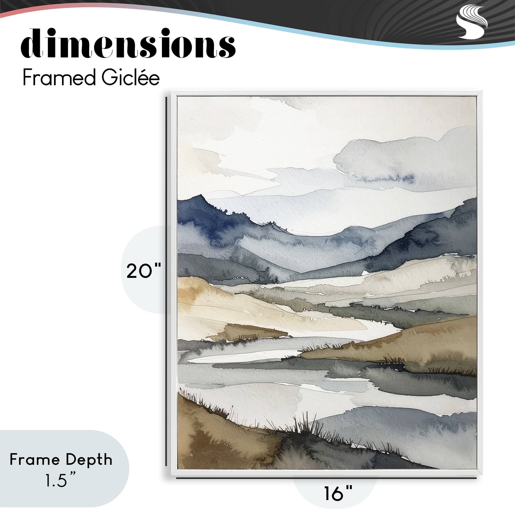 Stupell Industries Flow Of Water River White Framed Giclee Art, design by Alonza Saunders
