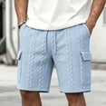 thumbnail image 2 of Thousandth Men Casual Cargo Shorts Elastic Waist Drawstring Summer Shorts Soft Breathable Multi Pocket Everyday Shorts Quilted Shorts for Men, 2 of 9
