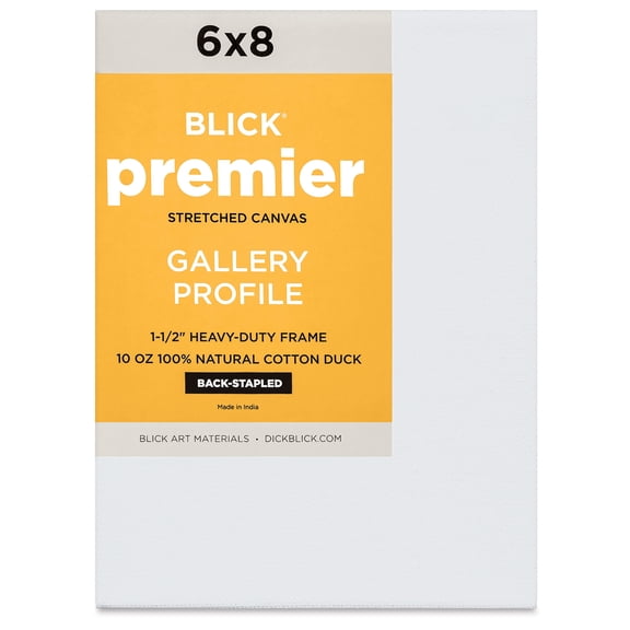 Blick Premier Stretched Cotton Canvas - Gallery Profile, Back-Stapled, 6" x 8"