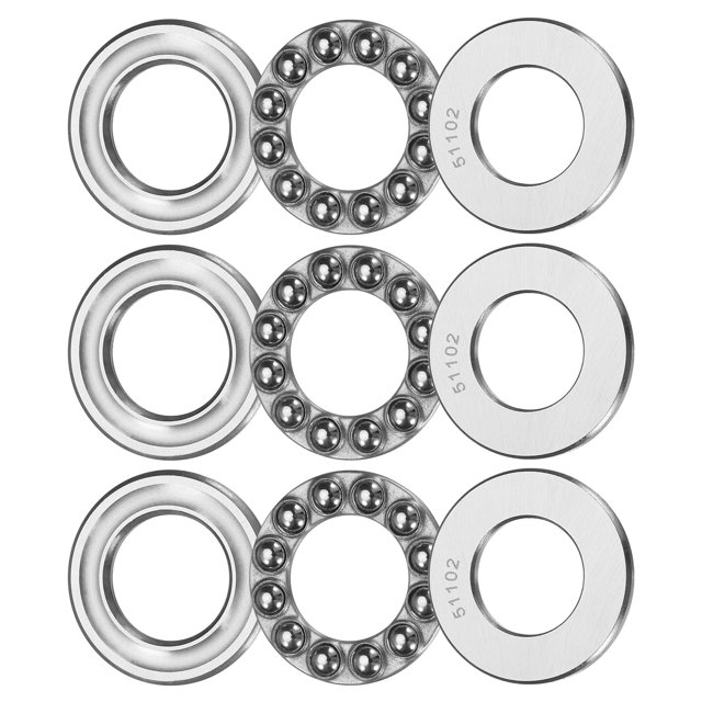 Unique Bargains Ensemble de 3 Roulements à Billes 51102 15 x 28 x 9mm Roulements à Billes Axiaux à une Rangée