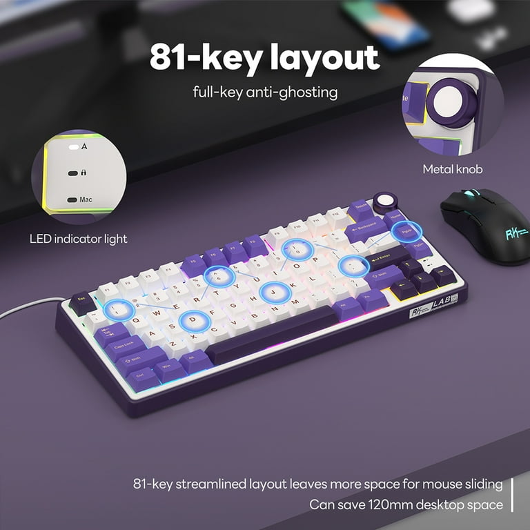 Royal Kludge R75 RGB Backlit 75% TKL Custom Gaming Keyboard