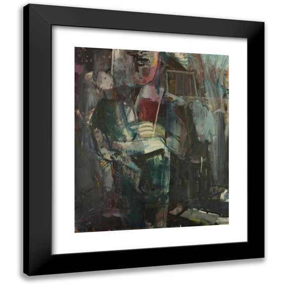 Jakob Weidemann 12x14 Black Modern Framed Museum Art Print Titled - Father and Child (1942)