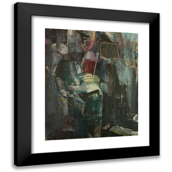 Jakob Weidemann 20x24 Black Modern Framed Museum Art Print Titled - Father and Child (1942)