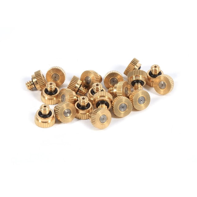 Brass Misting Nozzles for Cooling System 0.4 mm 10/24 UNC Garden 20pcs Fine atomization nozzle