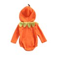 thumbnail image 3 of Douhoow Baby Pumpkin Romper Halloween Long Sleeve Hooded One-piece Jumpsuit, 3 of 9