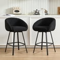 thumbnail image 2 of Zesthouse 26.4" Counter Height Swivel Bar Stools Set of 2, Sherpa Barrel Bar Stools with Backs, Modern Boucle Counter Stools for Pub Kitchen Island, Black, 2 of 10