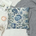 thumbnail image 2 of WERPE  Chinoiserie Flowers Trees Blue Throw Pillow Cover,  Floral Cushion Case Outdoor Decoration for Sofa Couch Farmhouse, 2 of 5