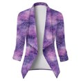 thumbnail image 3 of Chaquetas de traje de lentejuelas Damas Halloween Lindo animados Estampado Moda Exquisita,blazer moda（Morado， S), 3 of 5