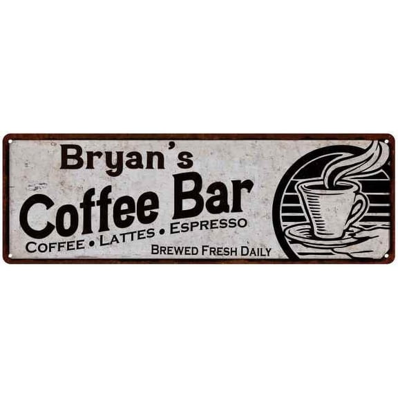 Bryan's Coffee Bar Sign Kitchen Decor 6x18 206180007307