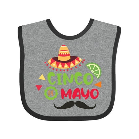 

Inktastic Cinco De Mayo with Sombrero Lime and Mustache Gift Baby Boy Bib