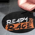 thumbnail image 4 of Ready To Race White And Orange Round Carpet Circle Rug Outdoor Patio Area Rug Washable Large Area Rugs Hallway Room Decor Fitness Mats, 4 of 8