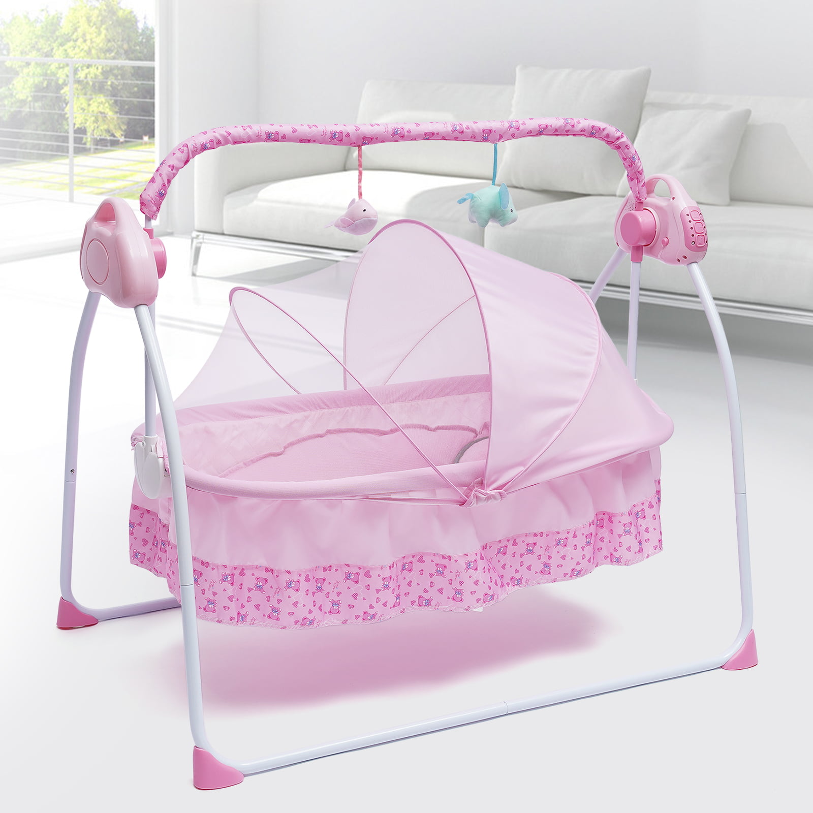 Portable Baby Bed Infant Bassinet Crib Compatible with NEST Cradle Positioned Mattress Cushion Pad Beige 