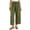 Army Green-1, variant on Womens Cotton Wide Leg Palazzo Pants Barrel Drawstring Elastic Waist Pants Beach Vacation Trousers with Pockets
