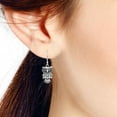 thumbnail image 5 of AeraVida Royal Wise Owls Sterling Silver Detailed Dangle Earrings, 5 of 5