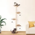 thumbnail image 6 of Favory Floor-to-Ceiling Cat Tree with Natural Sisal Rope Scratching Post - Adjustable Height  - Modern Cat Activity Tree, Cat Scratcher Post, 6 of 9