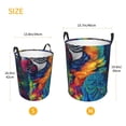 thumbnail image 3 of Balery Vibrant Rainbow Parrot Fantasy Cesta de ropa redonda con asas, impermeable, independiente, para ropa, juguetes, dormitorio y familia-Small, 3 of 6
