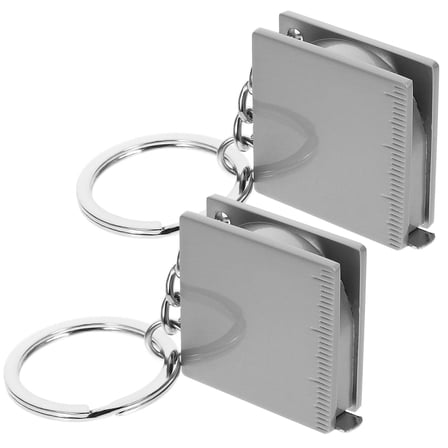 WEAVILUX 2Pcs Mini Retractable Tape Measure Keychain Portable Metal Tool 3.3x1.2in
