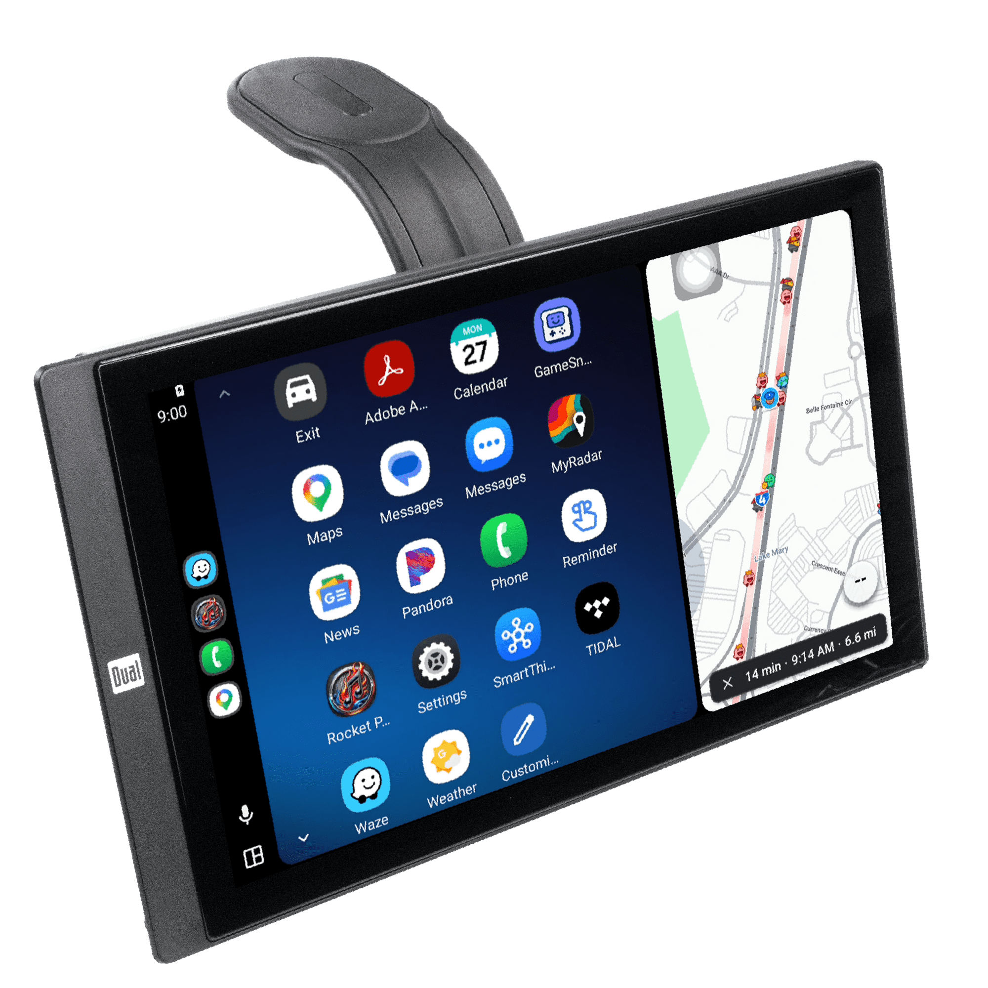 Dual Electronics 10.1 Inch Touchscreen Dash Mount Car Stereo with Apple CarPlay and Android Auto