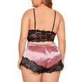 thumbnail image 4 of Women's Sexy Lace Underwear Satin Pajamas Suspenders Shorts Suit, 4 of 5