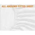 thumbnail image 2 of CCNY 100% Egyptian Cotton 400 TC Sheet Set 4 Pc Sheet Set 1 Fitted Sheet, 1 Flat Sheet & 2 Pillowcases 24 Inch Deep Pocket (Twin-Lilac Stripe), 2 of 5