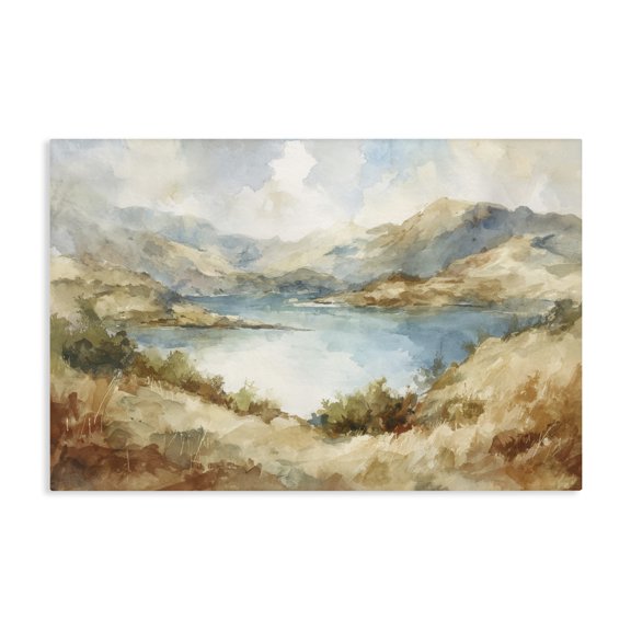 Stupell Industries Traditional Secret Mountain Lake Panorama Canvas Art, 24 x 16, by Petals Prints Design