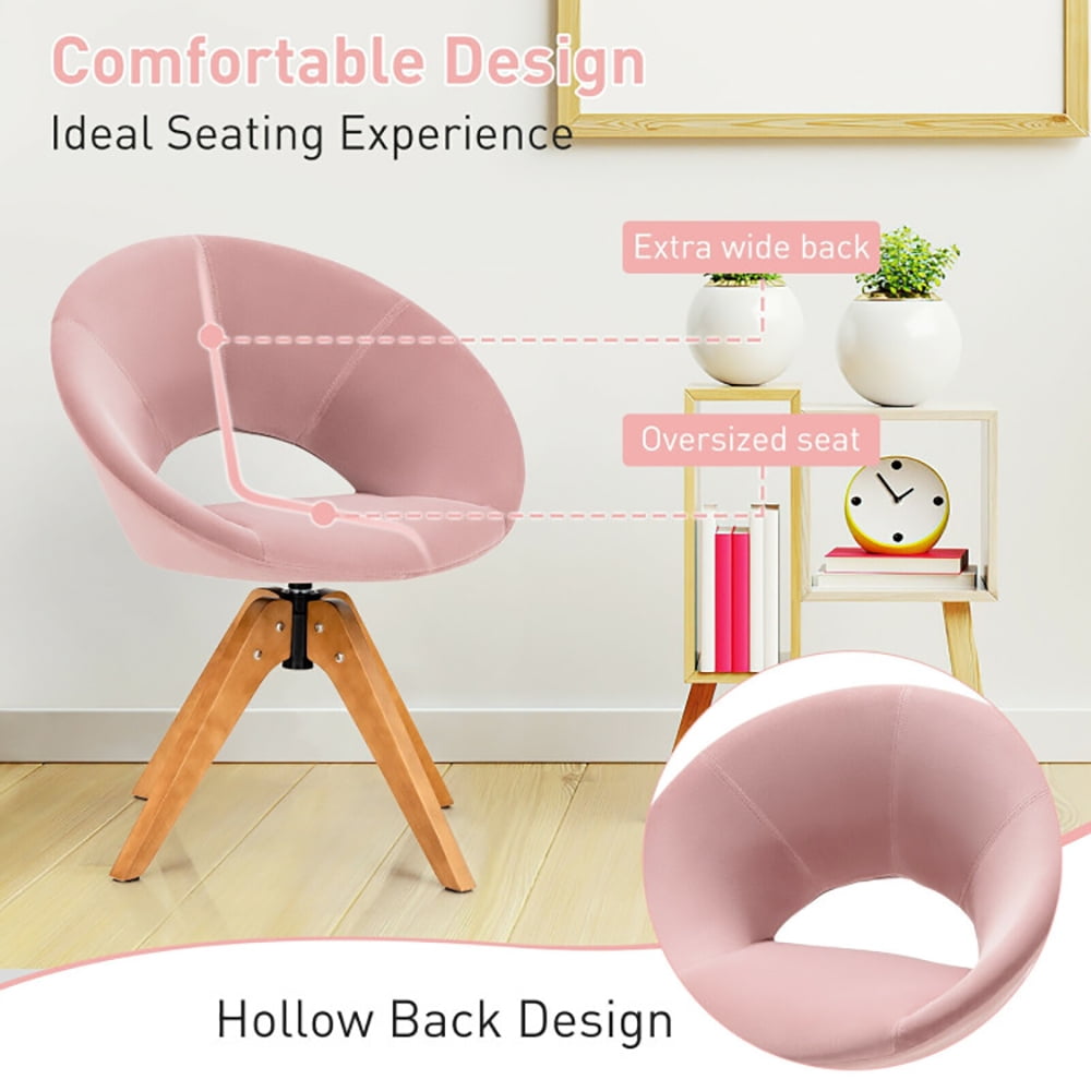 Finihen Swivel Accent Chair, Swivel Chair with Oversized Upholstered Seat, for Home, Office, Pink