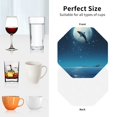 thumbnail image 6 of Vsdgher Night Sky Moon Dolphin Leather Coasters for Drinks, Durable Drink Coasters 4 Set for Tabletop Protection, Luxurious Home Décor and Housewarming Gift ( {designName})Octagon, 6 of 6