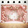 thumbnail image 4 of Bow Birthday Backdrop Pink Flower Party Decorations Photography Background Coquette Floral Balloons Girls Birthday Party Decoration Wedding Bridal Engagement Bachelorette Photo Banner Booth, 4 of 5