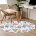 thumbnail image 4 of Round Rugs 3Ft, Easter Gnomes Eggs Round Area Rug Washable Indoor Throw Carpet, Bunny Ears Spring Flowers Country Rustic Small Non Slip Circle Rug for Bedroom Living Room Home Decor Aesthetic, 4 of 8