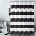 thumbnail image 2 of Cortina de ducha AmazerBath de tela blanca y negra 180 x 180 cm, 2 of 7