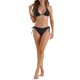 thumbnail image 2 of Conjuntos de bikini de triángulo para mujer de 2 piezas con lazo en la espalda, parte inferior de triángulo, trajes de baño, color negro mediano, 2 of 5