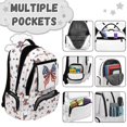 thumbnail image 5 of KUIFORTI US Flag Bow Boys School Bag 17 Inch Polyester Kids Backpack with Laptop Compartment Adjustable Straps for Elementary Primary Middle Back to School Gifts for Students, 5 of 7