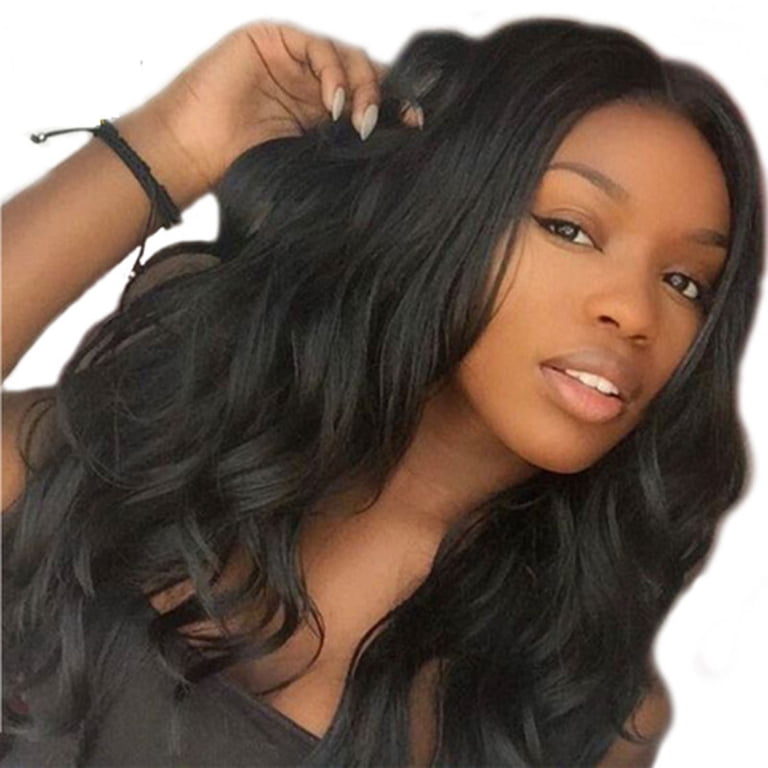 Long Black Wavy Wigs for Women,25 Inch Black Long Wavy Lace  display picture 3