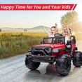 thumbnail image 2 of EastVita Kids 24V Ride on Car with Electric Remote Control Dual Drive Power Ride on Toys 2 Seats SUV Truck Wheels Vehicle with Control Bluetooth USB Mp3 Headlight, 2 of 9