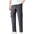 thumbnail image 2 of Weiqiqre Men's Sweatpants Casual Cargo Pants Workout Joggers Stretch Drawstring Tactical Pants with Multi Pockets,Size XL, 2 of 6