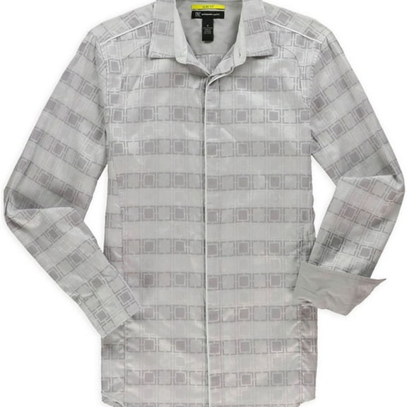 I.N.C Mens Retro Slim Fit Button Up Shirt, White, X-Large