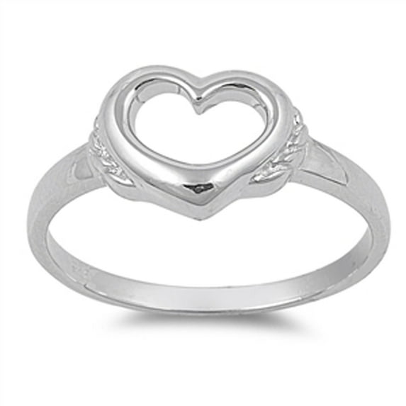 Heart Promise Purity Cutout Love Ring .925 Sterling Silver Band Jewelry Female Male Unisex Size 10