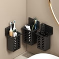 thumbnail image 2 of 1 functional toothpaste bathroom toothbrush stand wall-mounted toothbrush storage rack bathroom storage rack, 2 of 8
