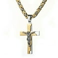 thumbnail image 2 of EOEMY Bible Jesus Cross Pendant Stainless Steel Necklace Byzantine Chain For Men Women-Silver Gold-24Inch Or 61Cm, 2 of 6